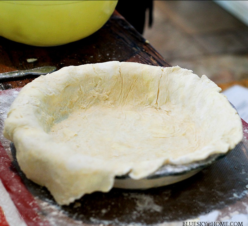 pie dough in pie plate