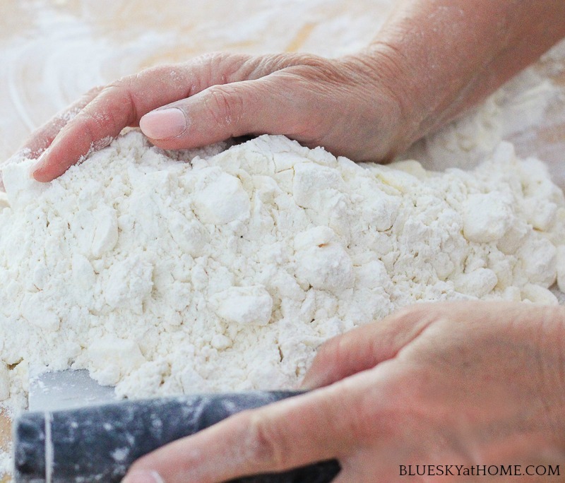 hands in flour