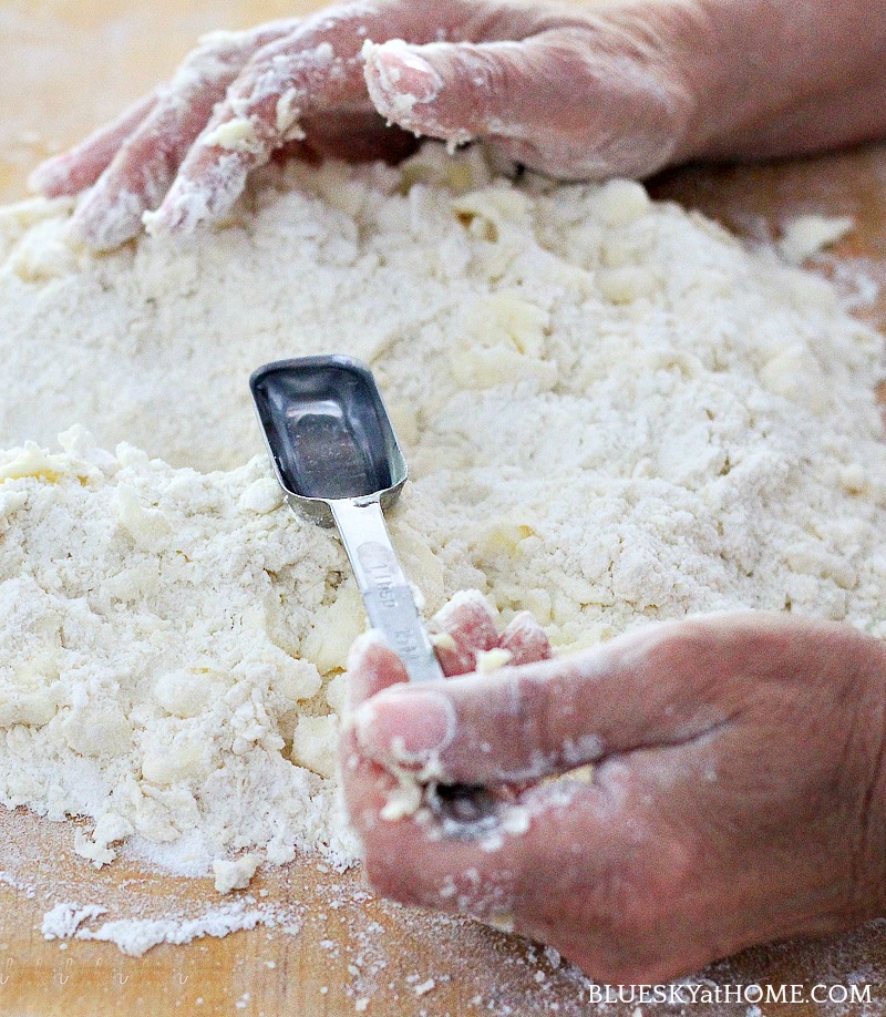 tablespoon adding water to flour