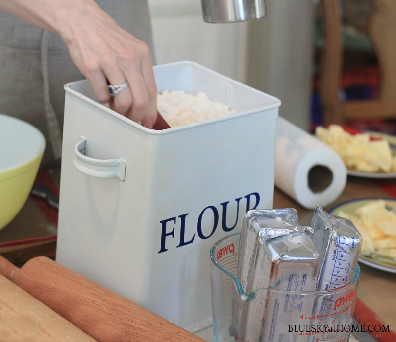 container of flour