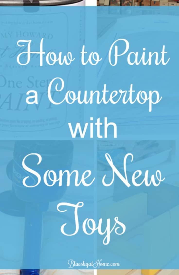 How to Paint a Countertop with Some New Toys. Using a Homeright Spray Shelter and Finish Max Paint Sprayer with Amy Howard Paint makes painting a breeze. In this laundry room makeover or any room where spray paint is desirable, these tools make the task a breeze. BlueskyatHome.com