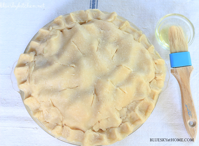 finished apple pie ready for baking