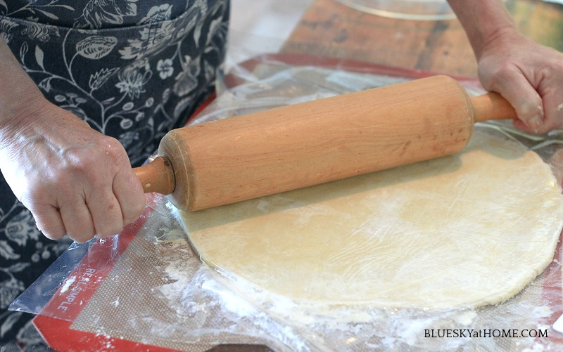 rolling out dough