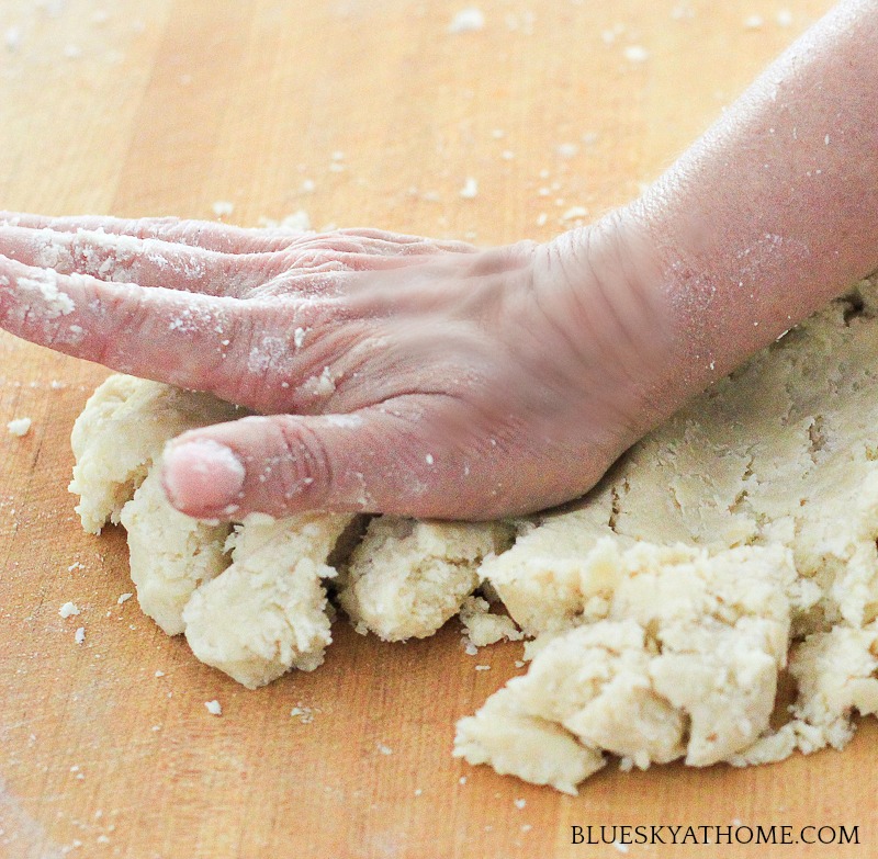 making peach cobbler dough