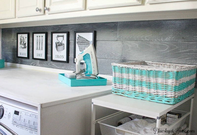 How to Make a Laundry Room Prettier and More Practical. Visit the big reveal of this laundry room makeover. Now it's pretty, practical and perfect. BlueskyatHome.com