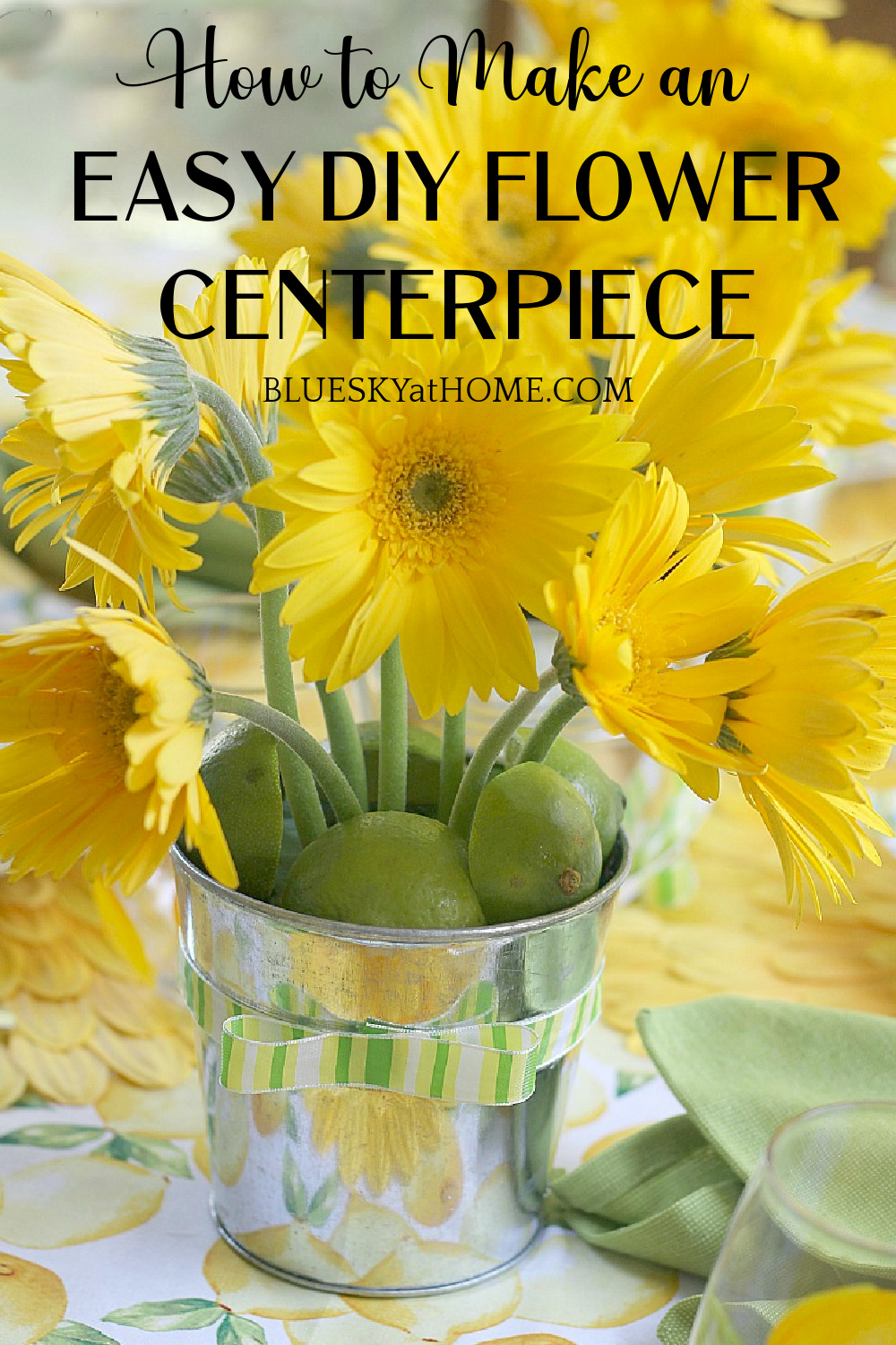 How to Make an Easy DIY Flower Centerpiece - Bluesky at Home