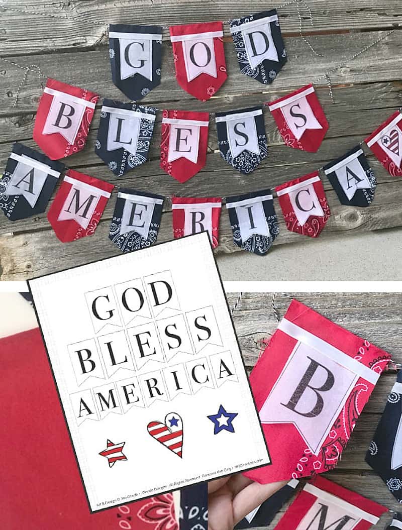 God Bless America 4th of July banner