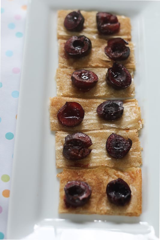 Quick and Easy Cherry Dessert Made with Phyllo Dough.