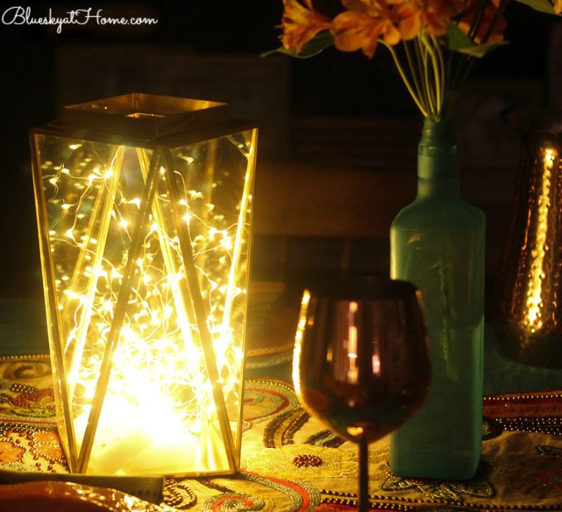 lantern with sparkle lights