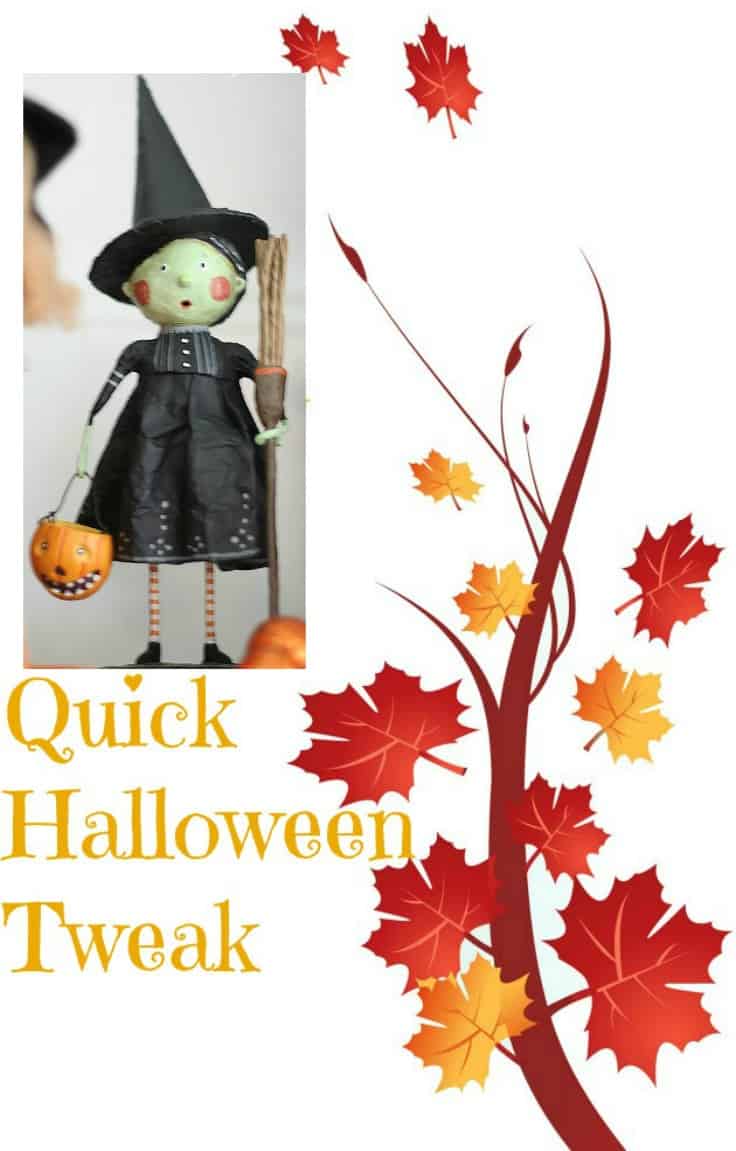 Quick Halloween Tweak Before Thanksgiving Blog Hop. Halloween gets a few changes and additions decorations before trick or treating. BlueskyatHome.com