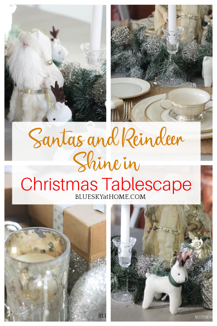 Santas and Reindeer Shine in Christmas Tablescape