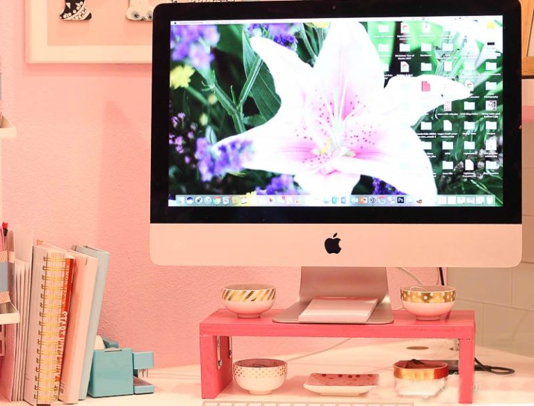 How to Make a DIY Computer Monitor Stand - Bluesky at Home