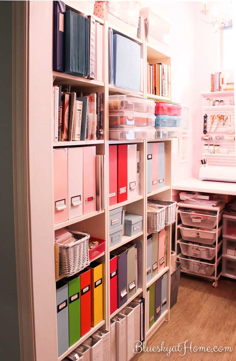 My Office Reorganization ~ TIps for a Neat Space. After constructing my office and outfitting it for maximum efficiency, 1 year later it was time to reorganize, clean out and throw out. See what I did to bring back an organized office space. BlueskyatHome.com