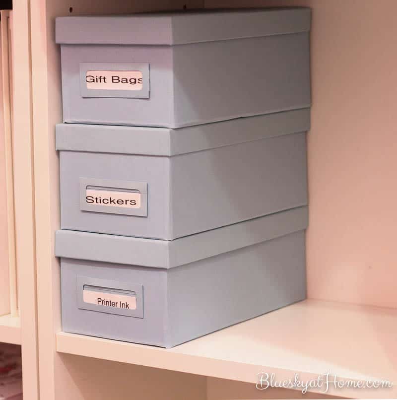 My Office Reorganization ~ TIps for a Neat Space. After constructing my office and outfitting it for maximum efficiency, 1 year later it was time to reorganize, clean out and throw out. See what I did to bring back an organized office space. BlueskyatHome.com