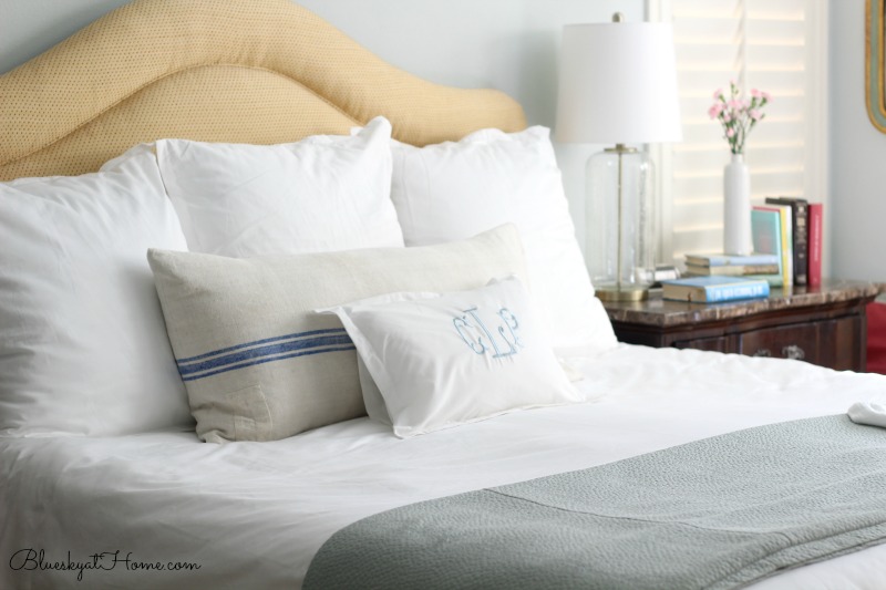 white bedding