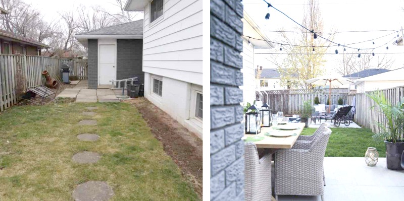 5 Creative DIY Backyard Makeovers to Inspire You. Designing our outdoor spaces is like designing a house: flooring, seating, lighting and accessories have to work together to create a space that functions for family and entertaining. BlueskyatHome.com #backyardideas #backyardmakeovers #DIYbackyards #DIYoutdoorspaces