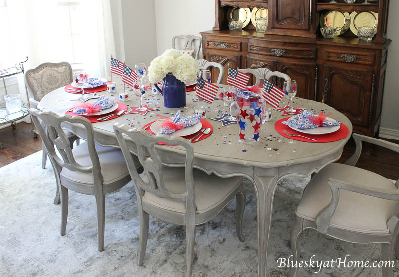 Red, White and Blue Tablescape 