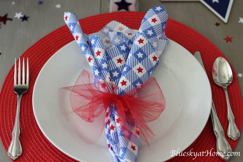 Red, White and Blue place setting