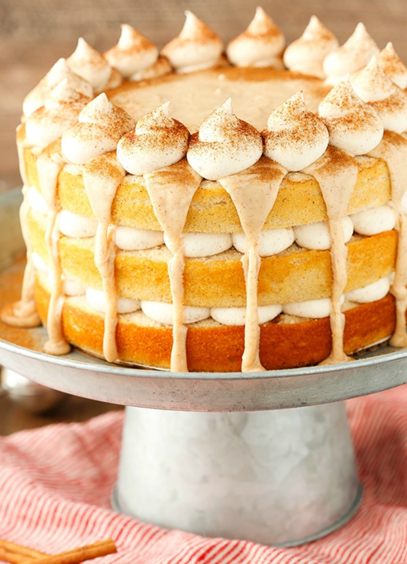 The Best Cake Recipe You Will Ever Make for Father's Day. Cinnamon Layer Cake is absolutely amazing. BlueskyatHome.com #bestcake #cakerecipe #cinnamoncake