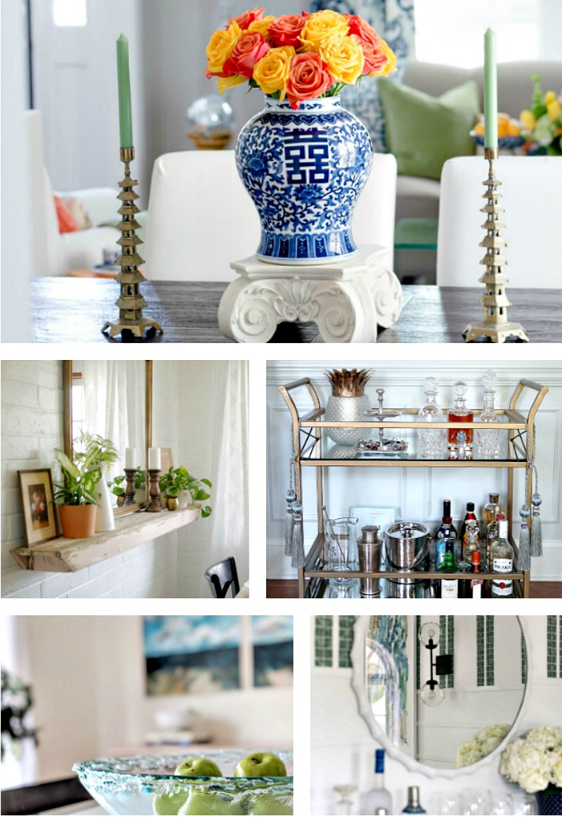 5 Divine Dining Room Makeovers ~ An ORC Round~Up. Dining rooms show classic and creative design ideas. BlueskyatHome.com #diningroom #diningroommakeovers 