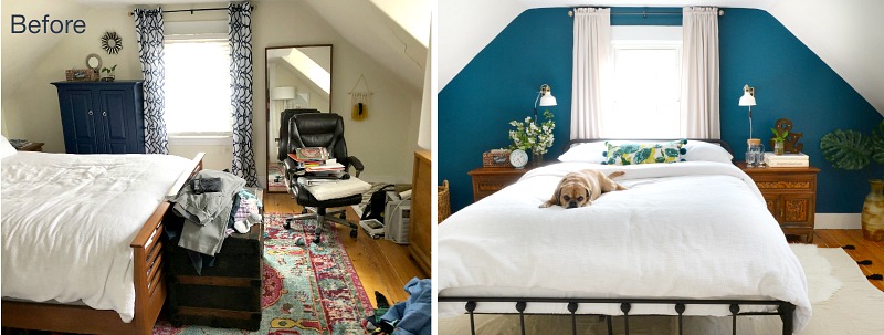 5 Beautiful Bedroom Makeovers ~ A ORC Round~Up. Creativity inspires gorgeous bedroom ideas. BlueskyatHome.com #bedroommakeovers #bedrooms #bedroomideas