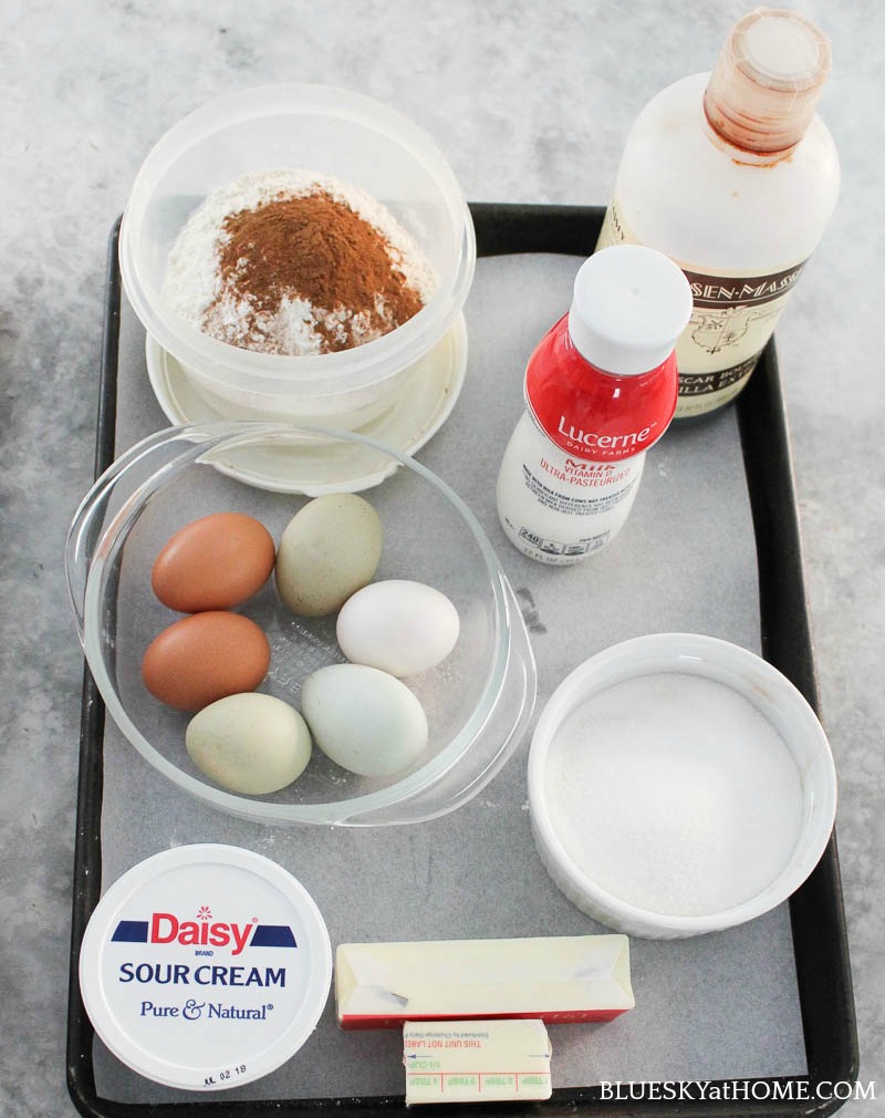 ingredients for best Father's day cinnamon layer cake