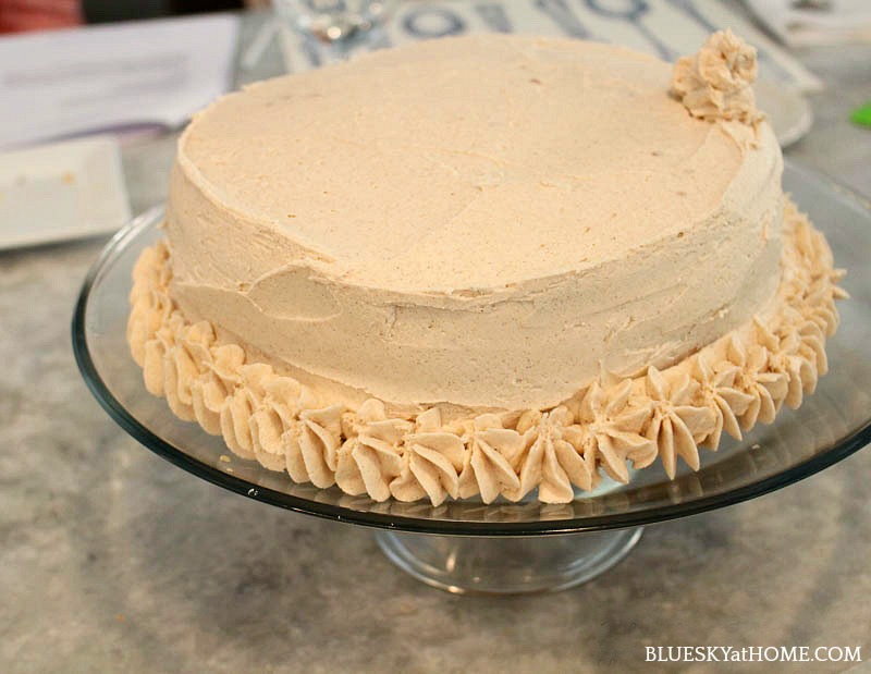 frosting for Father's Day cinnamon layer cake