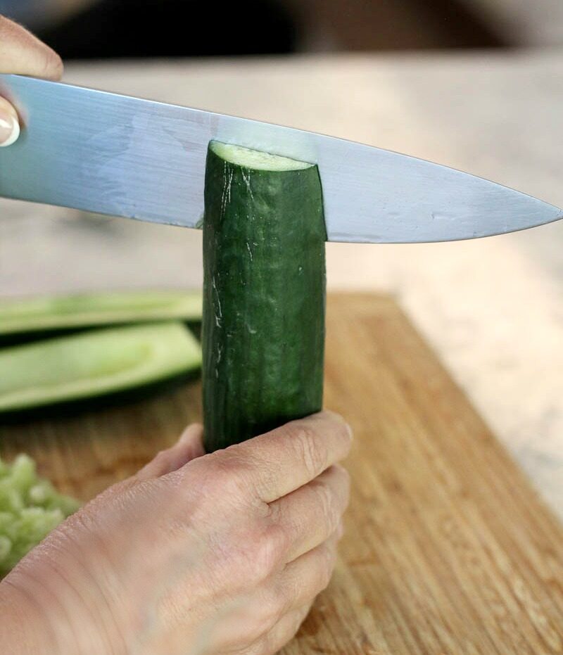 slicing cucumber for making Cucumber Tomatillo Gazpacho