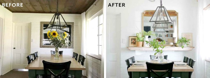 5 Divine Dining Room Makeovers ~ An ORC Round~Up. Dining rooms show classic and creative design ideas. BlueskyatHome.com #diningroom #diningroommakeovers 