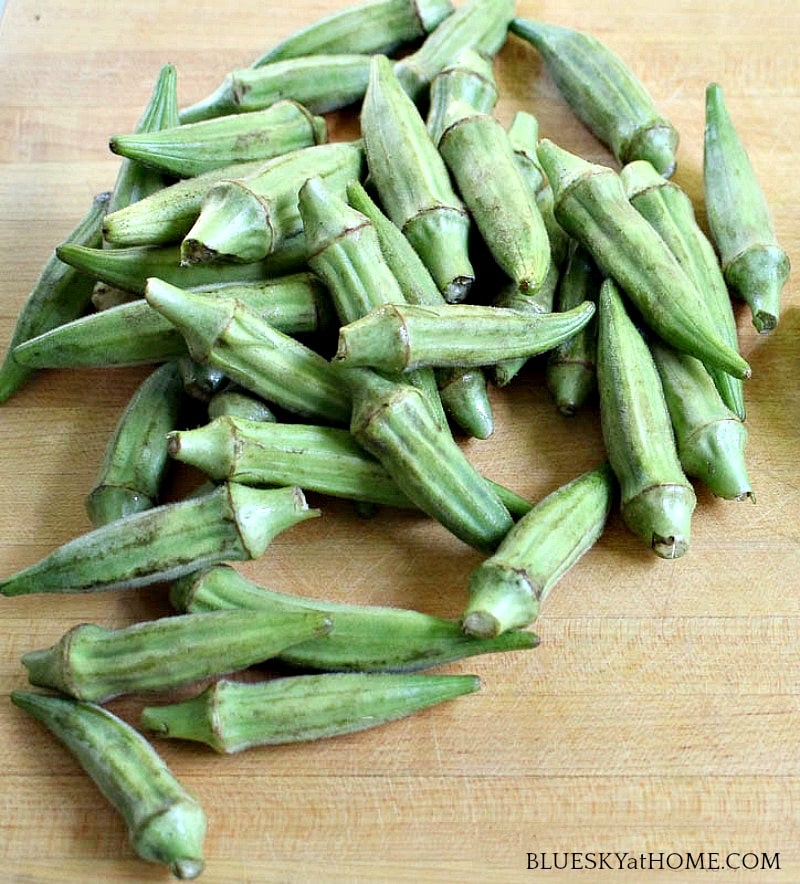 okra on cutting board