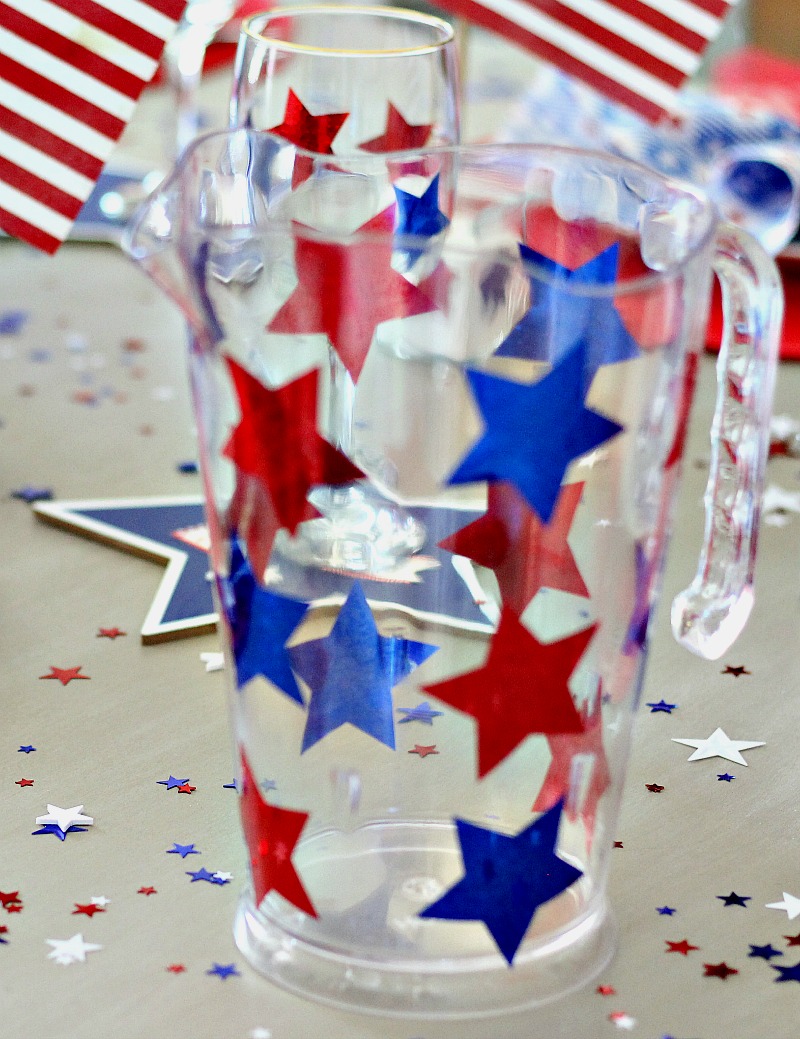 Red, White and Blue stars on pitcher