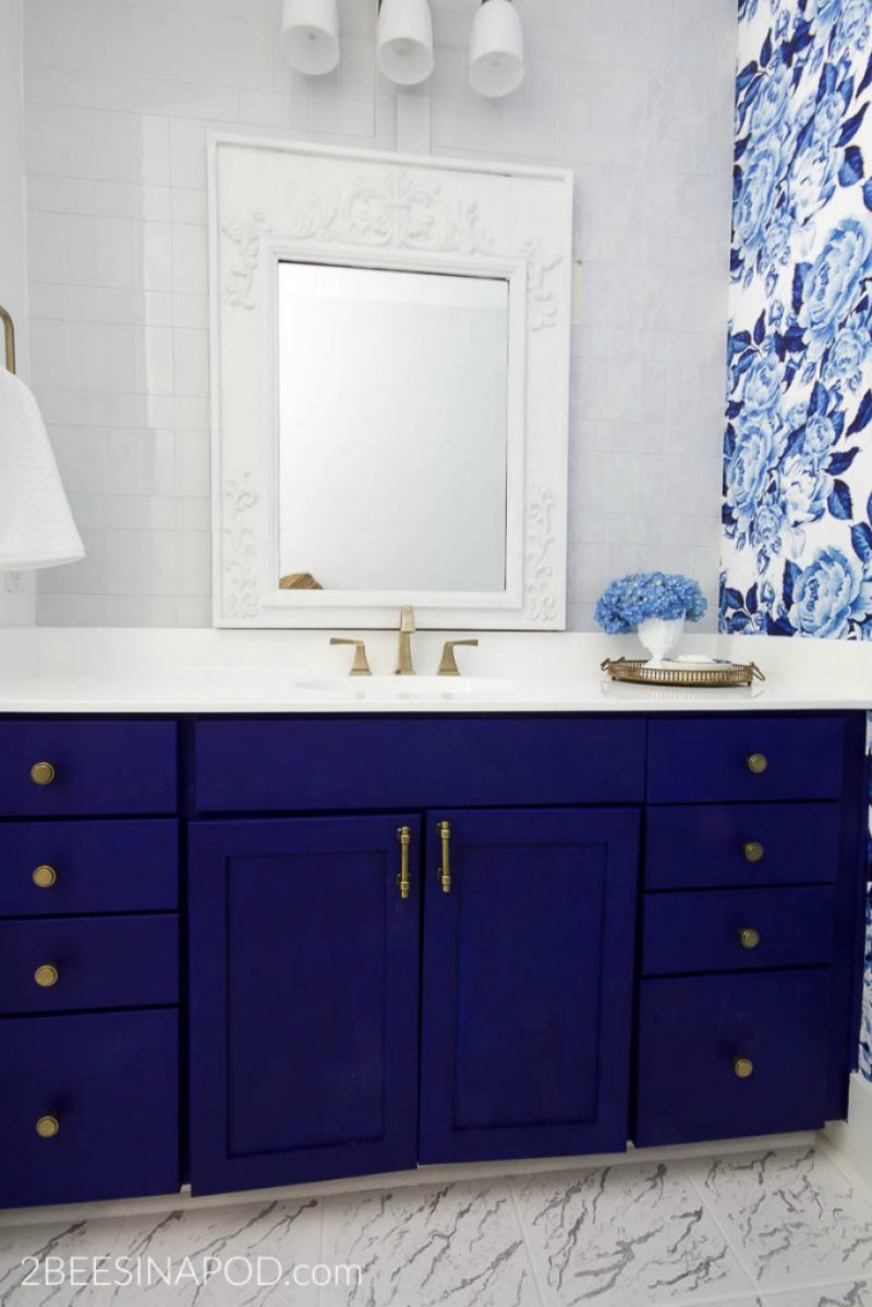 5 Beautiful Bathroom Makeovers ~ A ORC Round~Up. Creative ideas for your bathroom. BlueskyatHome.com #bathrooms #bathroommakeovers #bathroomideas #bathroom