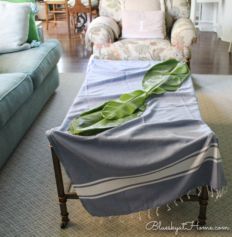 Turkish Towel on coffee table