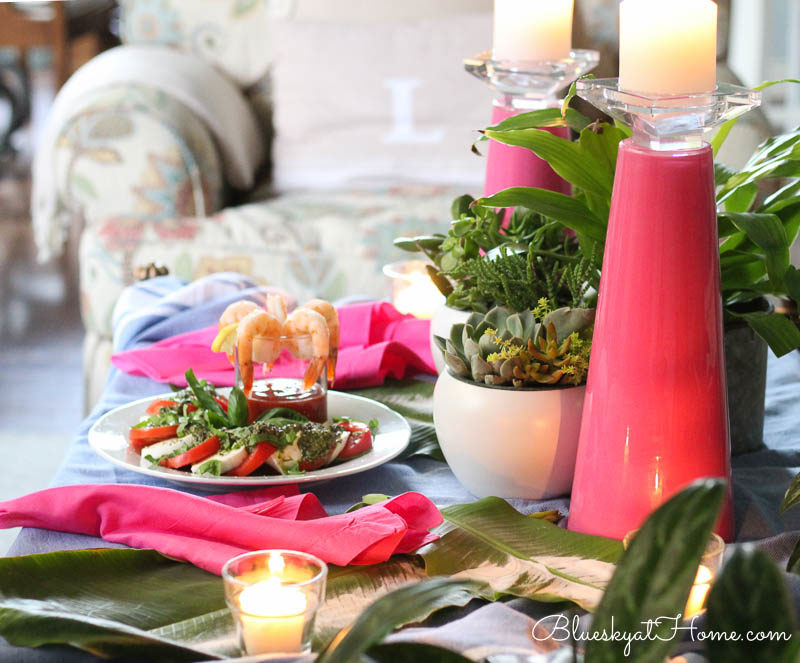 alfresco table with dinner