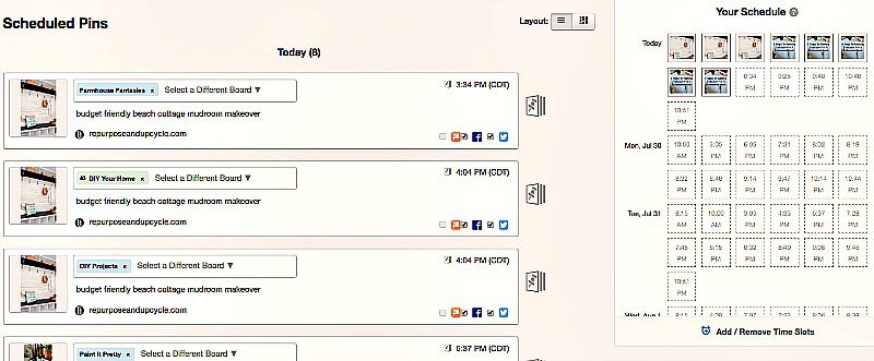 Tailwind pin schedule