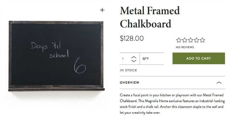 metal chalkboard