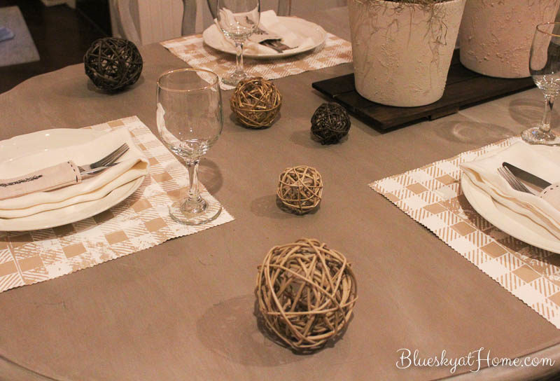 twig balls on fall tablescape