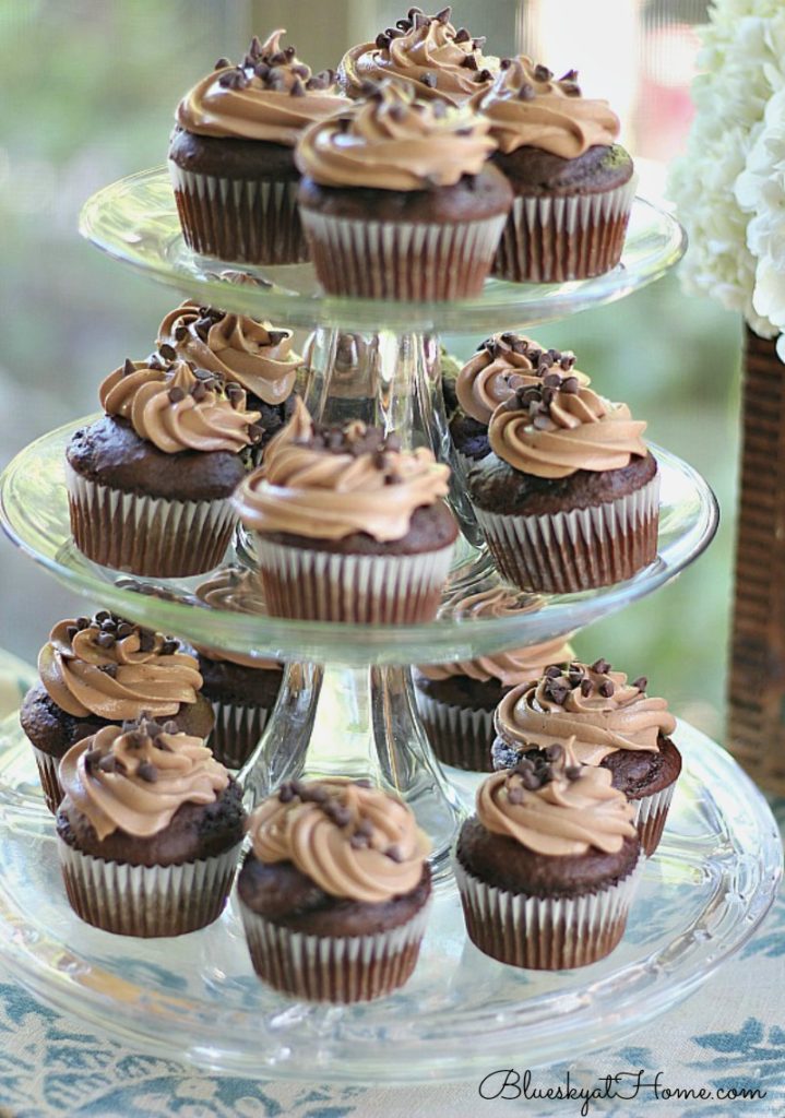 Chocolate Pumpkin Cupcakes with Nutella Frosting