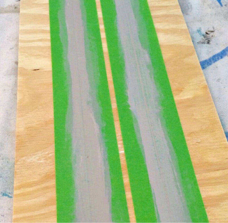 painted stripes on plywood