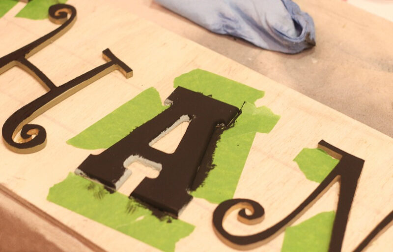 black painted letter "A"