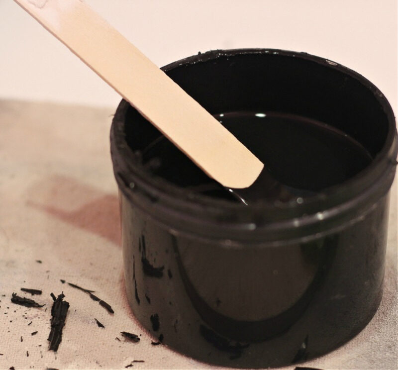 jar of black paint