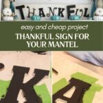 Thankful painted sign on mantel