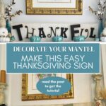 Thankful painted sign on mantel