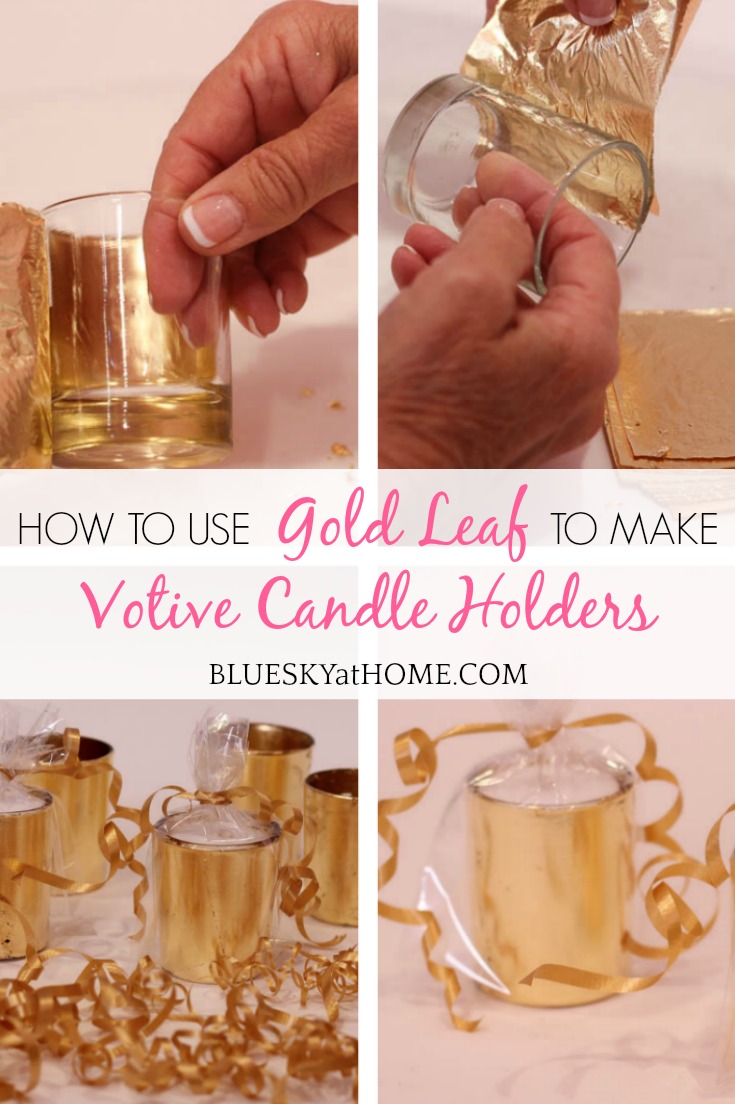How to Make Gold Leaf Votive Candle Holders graphic