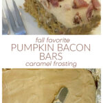 Pumpkin Bacon Bars with Caramel Frosting