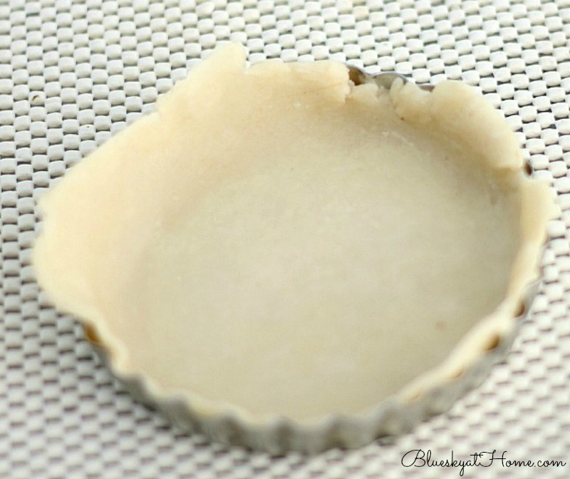 dough in small tart pan
