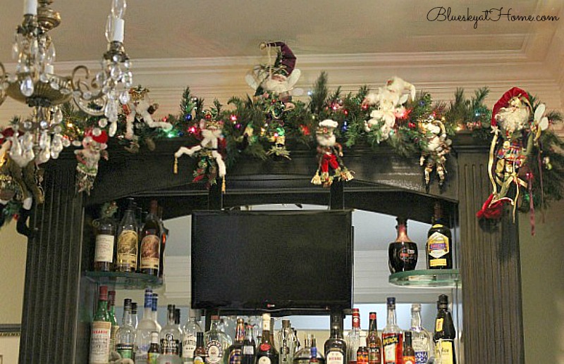 Bar decorated for Christmas