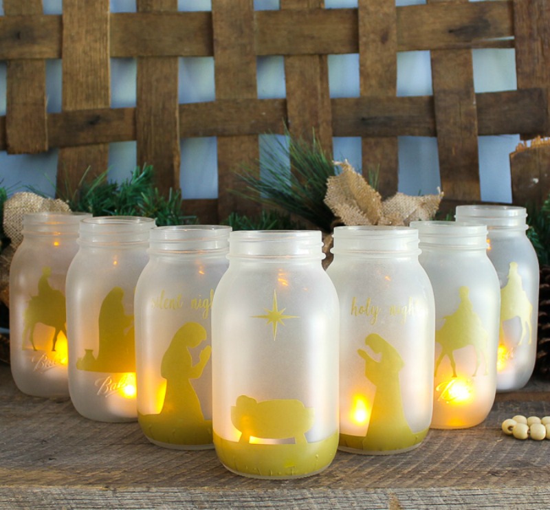 mason jar nativity scene