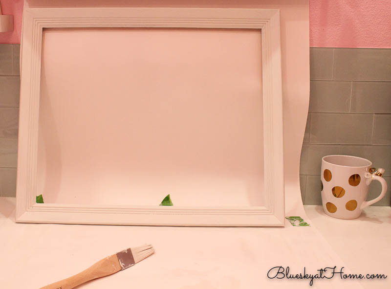 white painted picture frame
