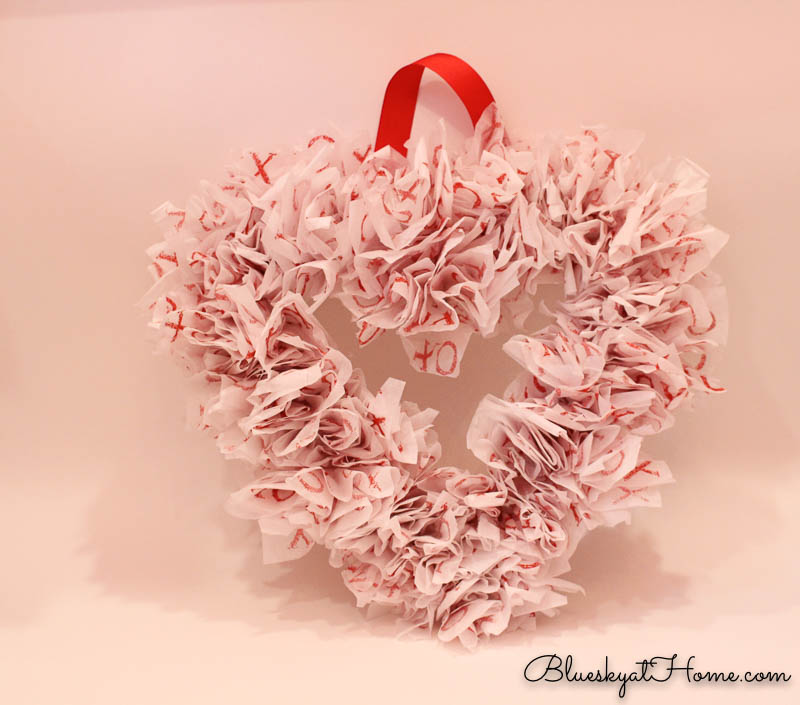 paper stenciled Valentine wreath
